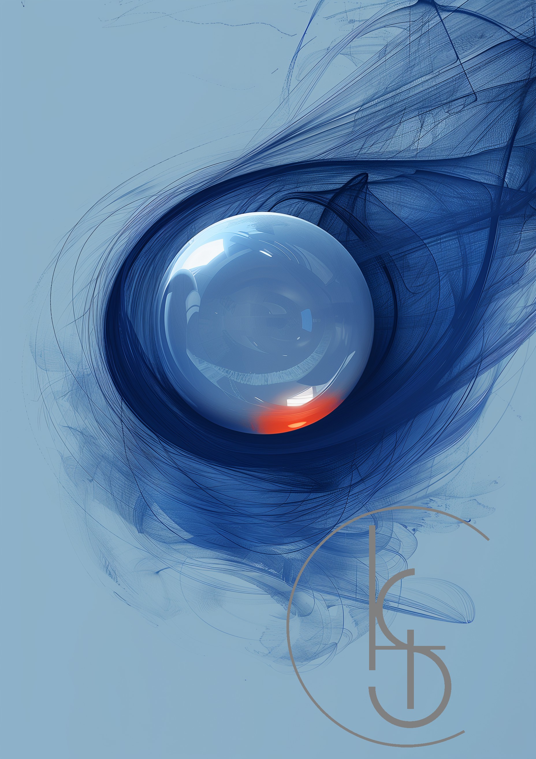 Celestial Blue with Scarlet Mist 1